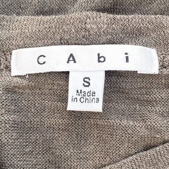 Cabi Vintage Olive Green Cotton/Linen Blend Short Sleeve Tee/Blouse. Size Small. - Picture 2 of 4